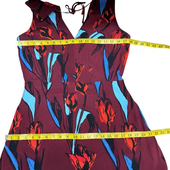Anthropologie Corey Lynn Calter Floral Maxi Dress Size Small Maroon Sleeveless - Picture 12 of 16